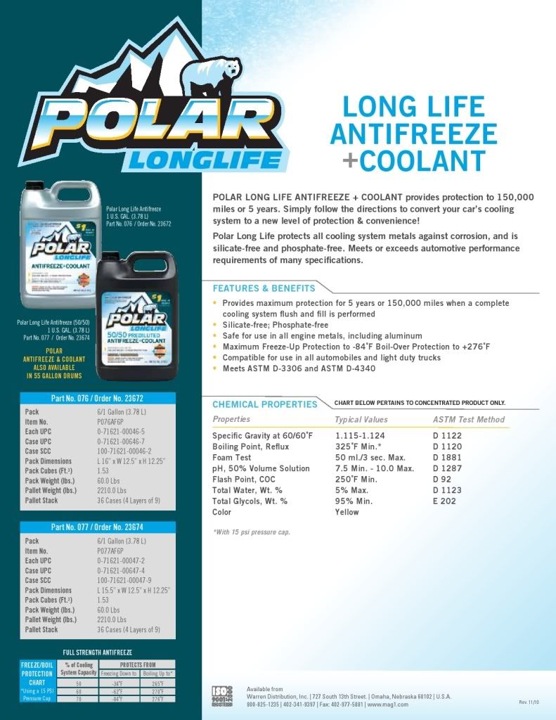 Polar Antifreeze/Coolant Products BobIsTheOilGuy